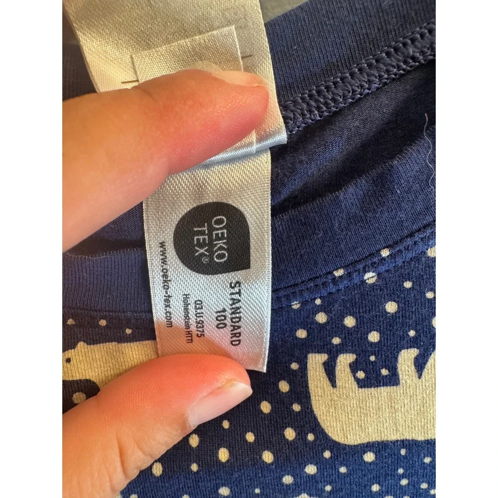 Hanna Andersson Kids Navy Polar Bear Pajama Top Tencel Lyocell Size 130 US 8
